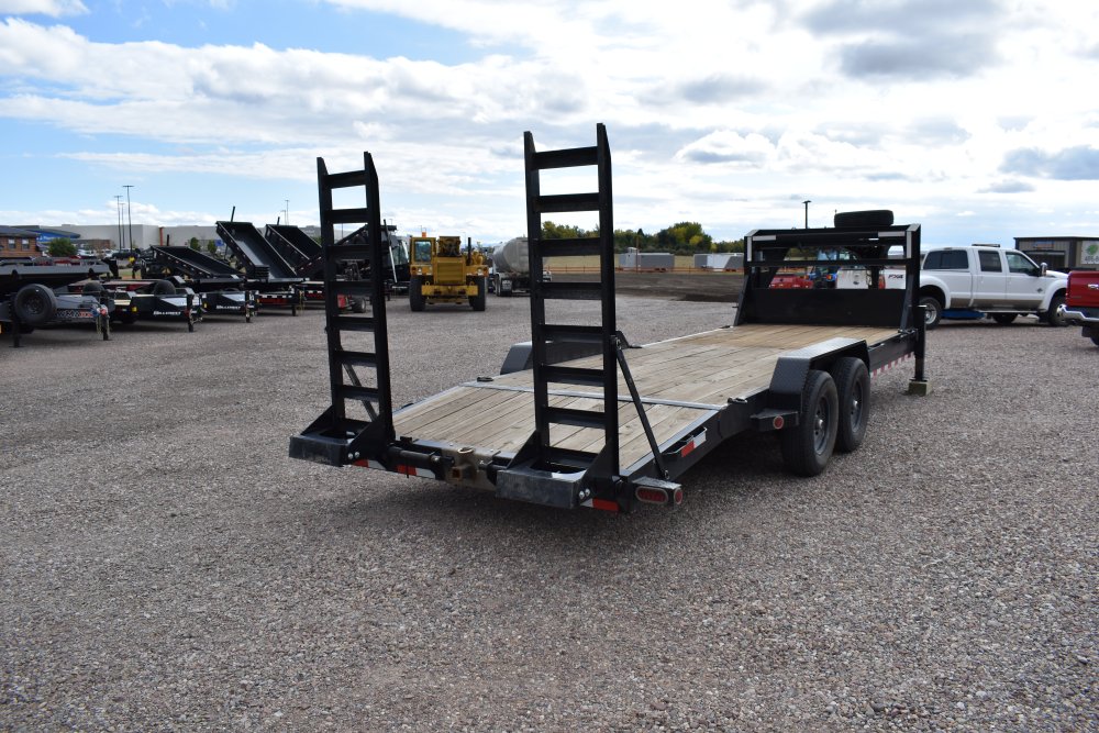 Iron Bull 83x22 14K gooseneck equipment trailer, spare tire, stand up ramps, LED lights