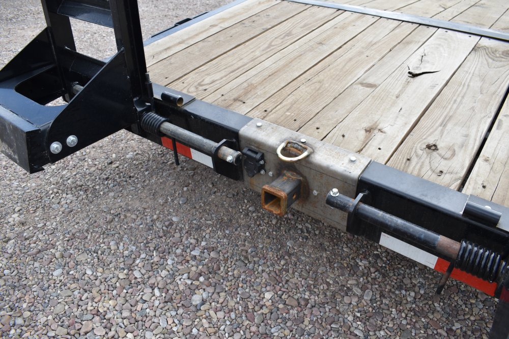 Iron Bull 83x22 14K gooseneck equipment trailer, spare tire, stand up ramps, LED lights