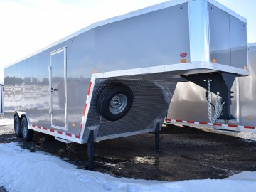 Triton 8.5X30 (floor 102"X24') 14K Aluminum, Gooseneck car hauler trailer, torsion axles, pull out s