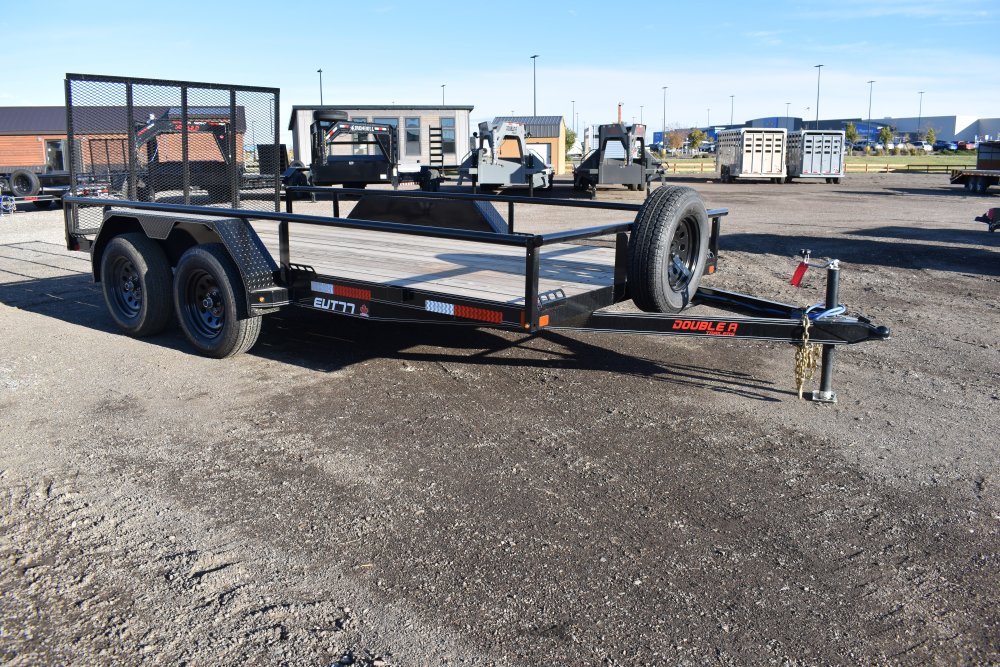 Double A 7X14 -7K Utility Trailer, 4' Ramp gate, spare tire & mount