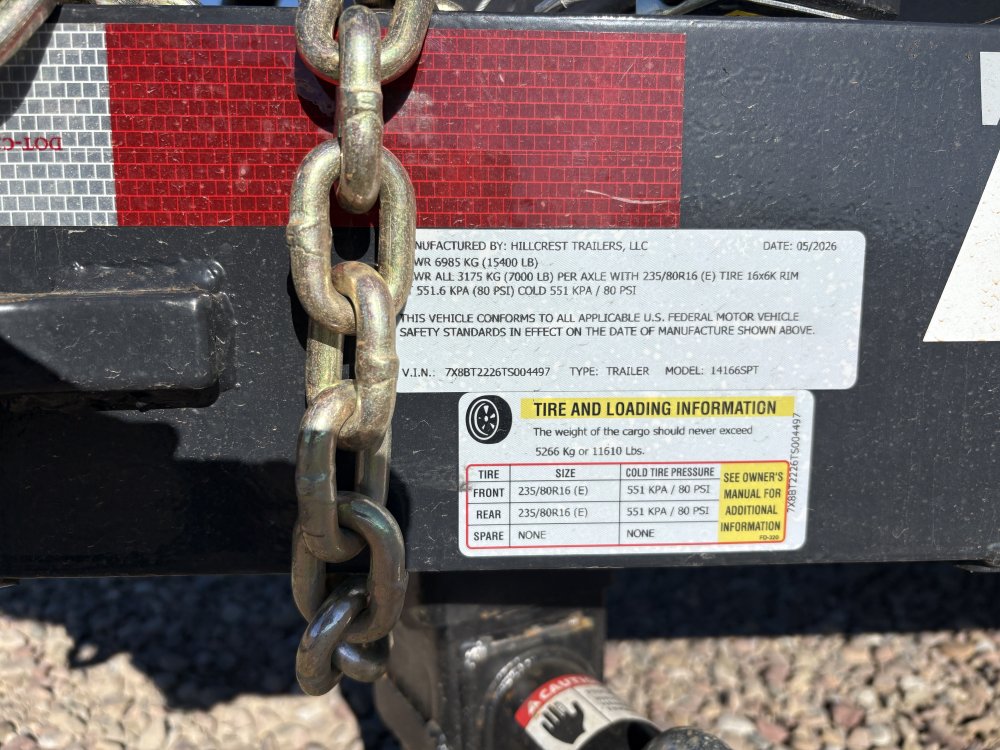 Hillcrest 82"X22' 14K bumper pull tilt deck Equipment Trailer, deck-16' tilt, 6' fixed
