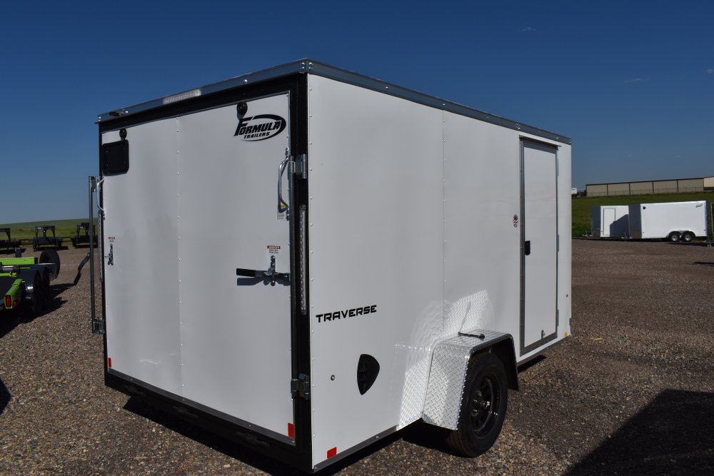 Formula Traverse 7'X12' 3K single axle enclosed cargo trailer w/rear ramp door