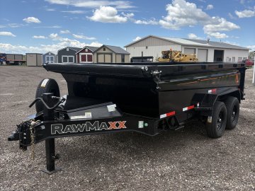 RawMaxx 14K GDX Knight - 83" x 14' Dump Trailer, 6' Ramps, Spreader Gate, LED Lights
