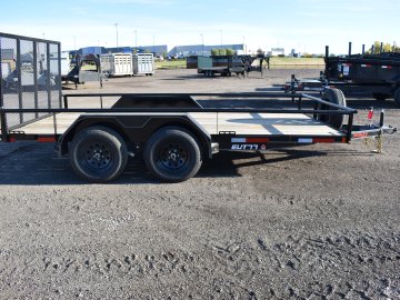 Double A 7X14 -7K Utility Trailer, 4' Ramp gate, spare tire & mount
