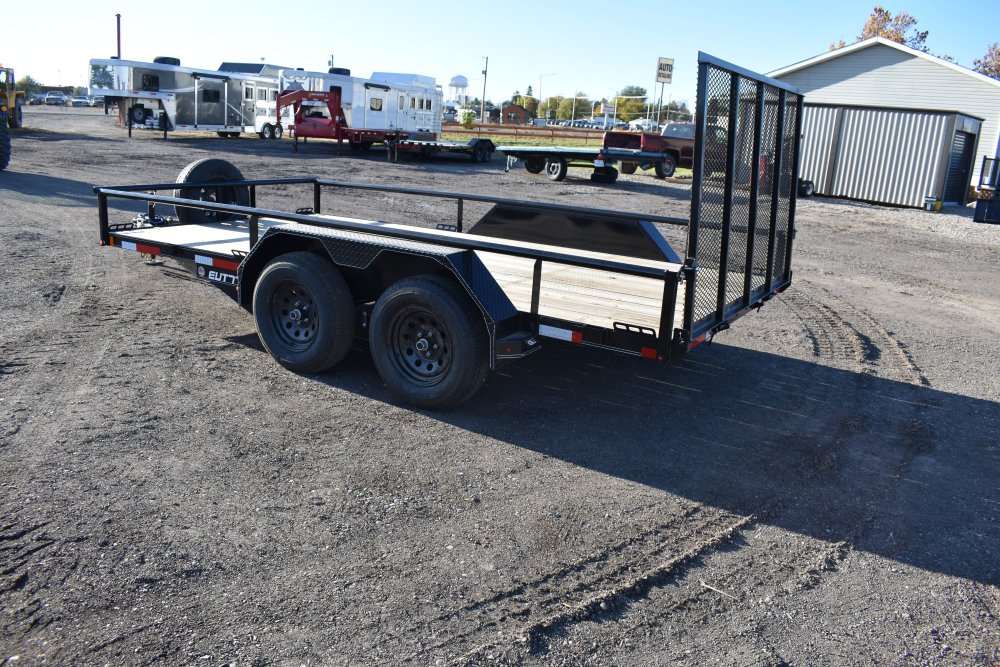 Double A 7X14 -7K Utility Trailer, 4' Ramp gate, spare tire & mount
