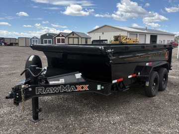 RawMaxx 14K GDX Knight - 83" x 14' Dump Trailer, 6' Ramps, Spreader Gate, LED Lights