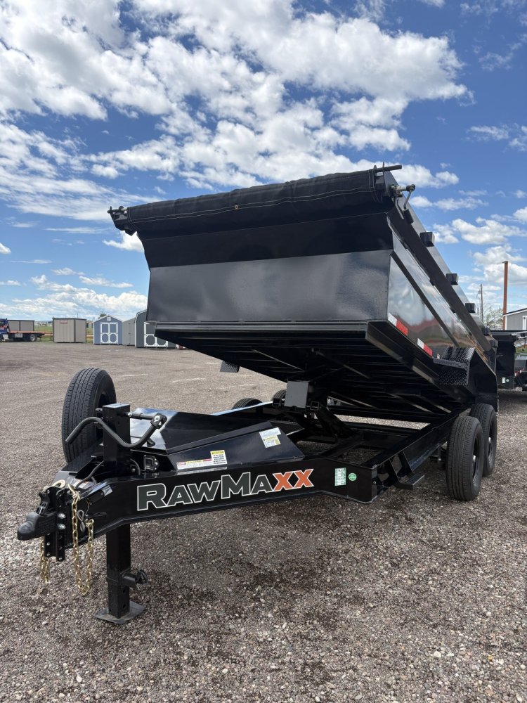 RawMaxx 14K GDX Knight - 83" x 14' Dump Trailer, 6' Ramps, Spreader Gate, LED Lights