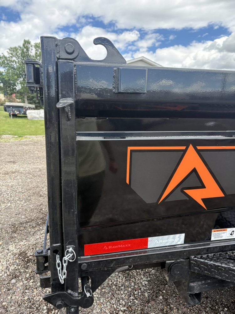 RawMaxx 14K GDX Knight - 83" x 14' Dump Trailer, 6' Ramps, Spreader Gate, LED Lights