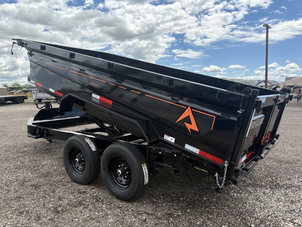 RawMaxx 14K GDX Knight - 83" x 14' Dump Trailer, 6' Ramps, Spreader Gate, LED Lights