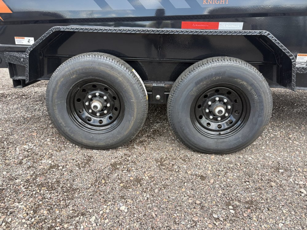 RawMaxx 14K GDX Knight - 83" x 14' Dump Trailer, 6' Ramps, Spreader Gate, LED Lights