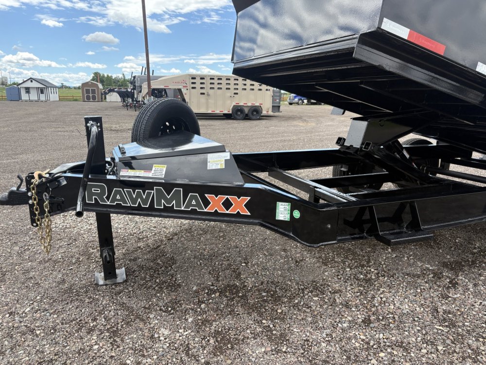 RawMaxx 14K GDX Knight - 83" x 14' Dump Trailer, 6' Ramps, Spreader Gate, LED Lights