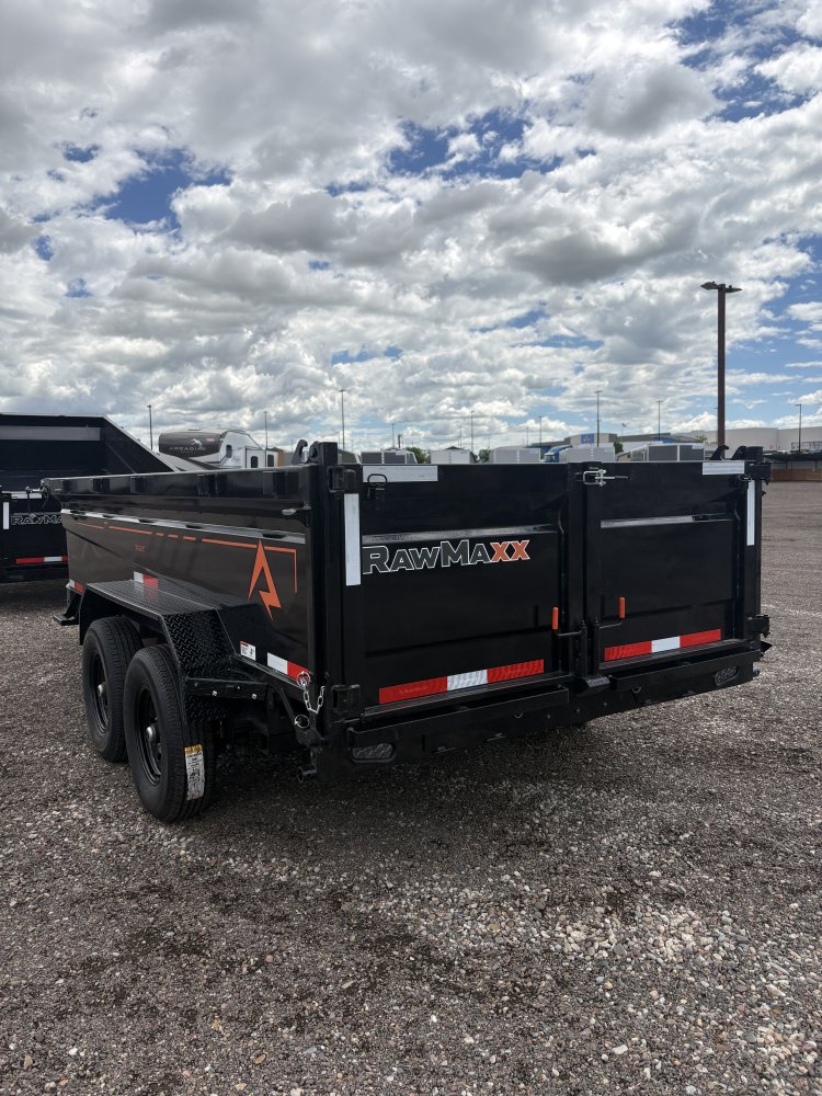 RawMaxx 14K GDX Knight - 83" x 14' Dump Trailer, 6' Ramps, Spreader Gate, LED Lights