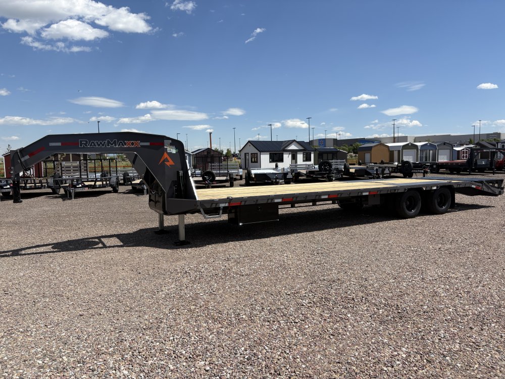 RawMaxx 102" X 32' Gooseneck Trailer, 24K, 14Ply Tires 235/85/R16 - Dual Wheels, HD Maxx Ramps, Spar
