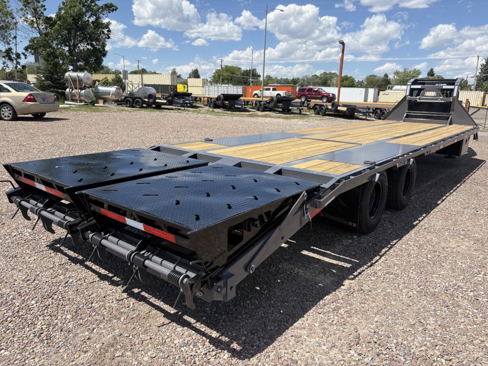 RawMaxx 102" X 32' Gooseneck Trailer, 24K, 14Ply Tires 235/85/R16 - Dual Wheels, HD Maxx Ramps, Spar