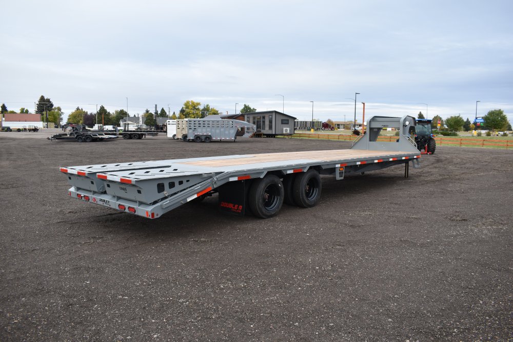 Double A 102"X32' 30K deck over gooseneck trailer, hydraulic jacks, LED work lights