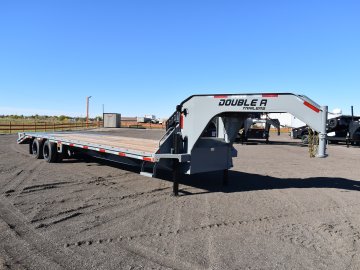 Double A 102"X32' 30K deck over gooseneck trailer, hydraulic jacks, LED work lights
