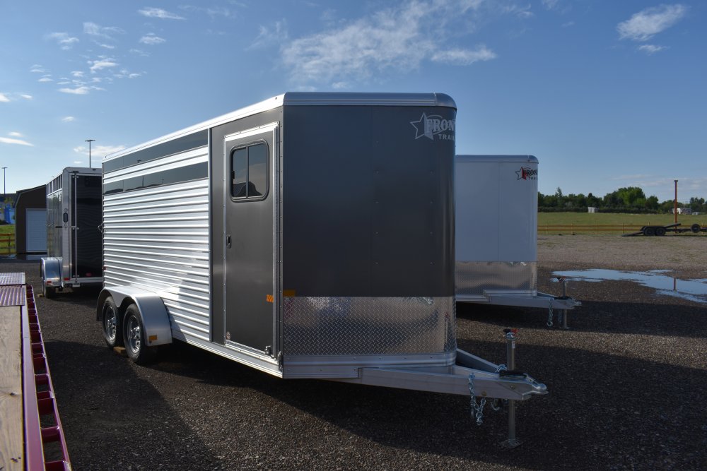Frontier COLT3HLSLITEWD 7K, 6'8"wide 7' Tall 3 horse slant load horse trailer, tack room w/ swing ou
