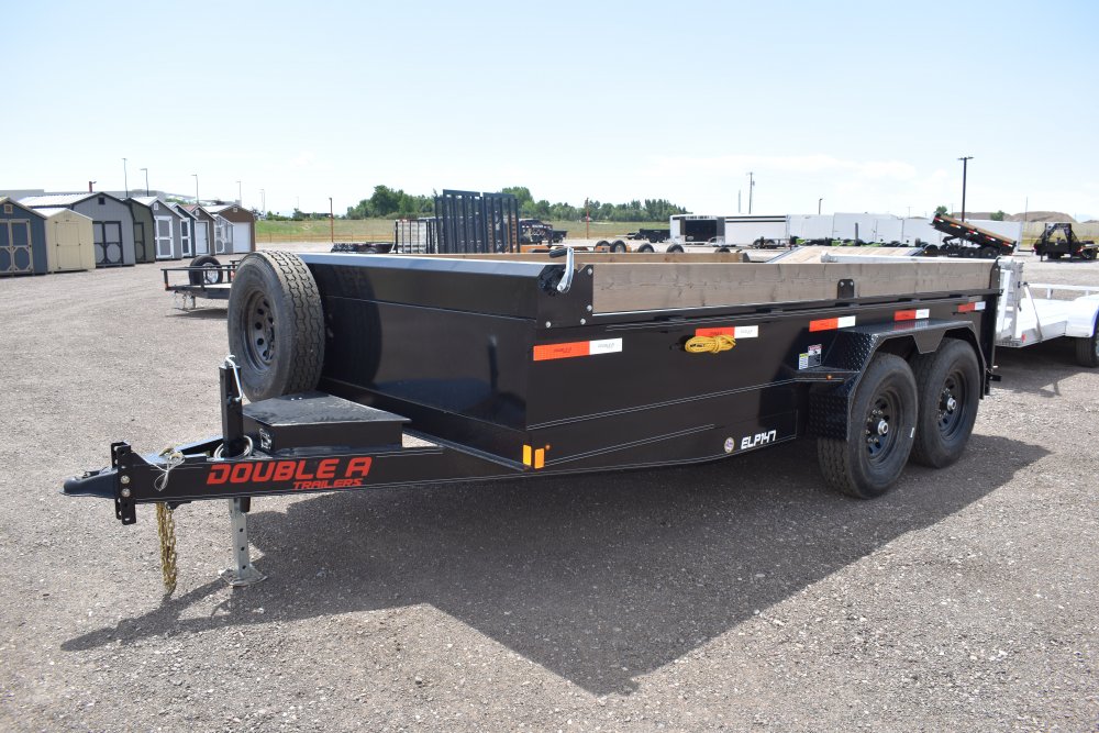 Double A 83"X14' 14K low pro dump trailer, tarp kit, wireless remote, spare tire