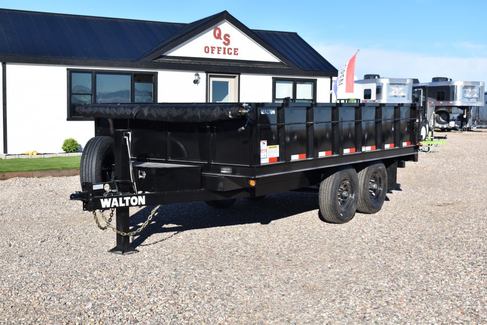 Walton DHO207-14B 14K (92"X14') deck over dump trailer, ST235/80R16 tires, spare tire, LED lights, 3