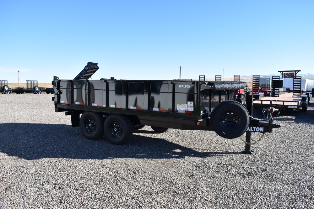 Walton DHO207-14B 14K (92"X14') deck over dump trailer, ST235/80R16 tires, spare tire, LED lights, 3