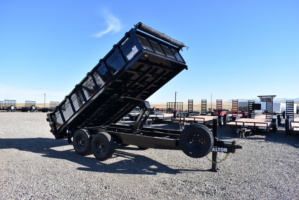 Walton DHO207-14B 14K (92"X14') deck over dump trailer, ST235/80R16 tires, spare tire, LED lights, 3