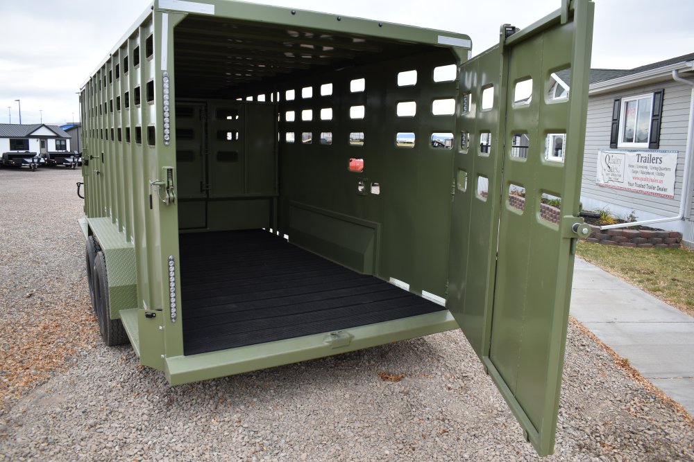 Eagle X - 7'X20' 14K Gooseneck livestock trailer, Steel punched hole sides