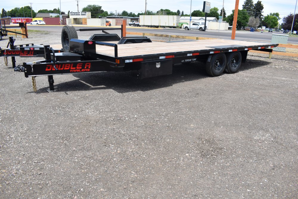 Double A 102x24 15.5K GVWR Bumper pull deck over full tilt trailer, winch plate, LED lights
