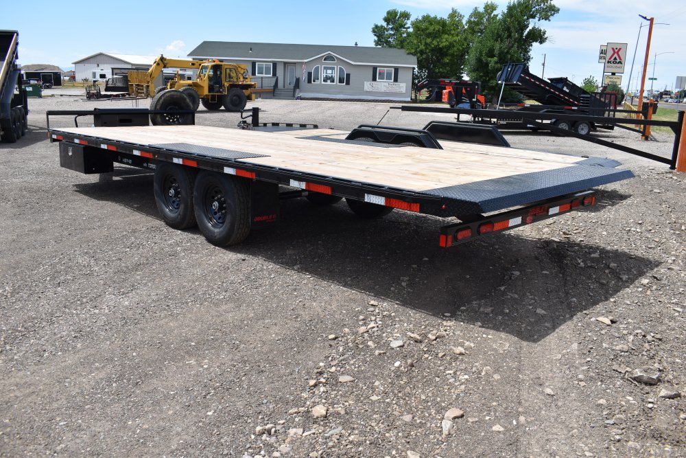 Double A 102x24 15.5K GVWR Bumper pull deck over full tilt trailer, winch plate, LED lights