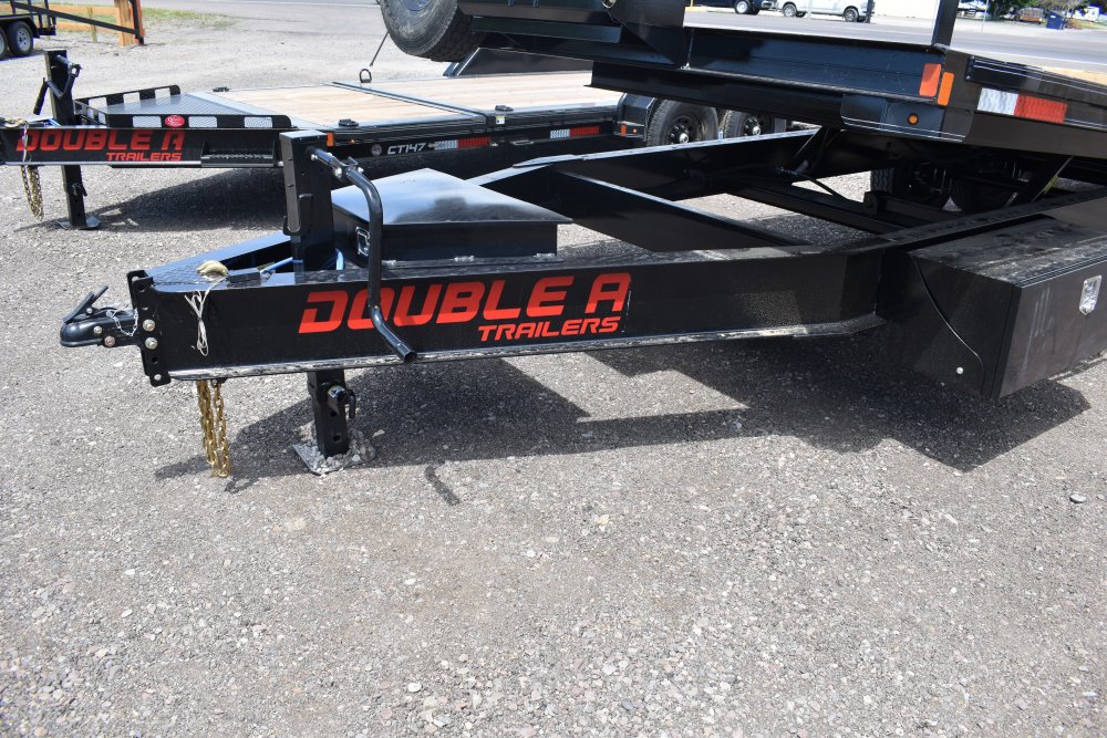 Double A 102x24 15.5K GVWR Bumper pull deck over full tilt trailer, winch plate, LED lights