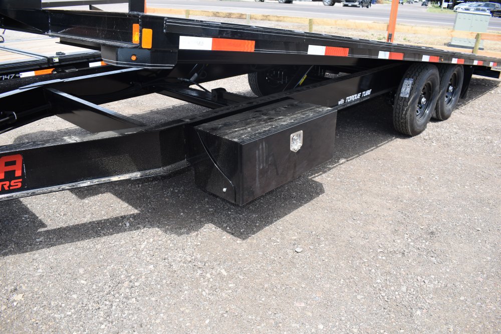 Double A 102x24 15.5K GVWR Bumper pull deck over full tilt trailer, winch plate, LED lights
