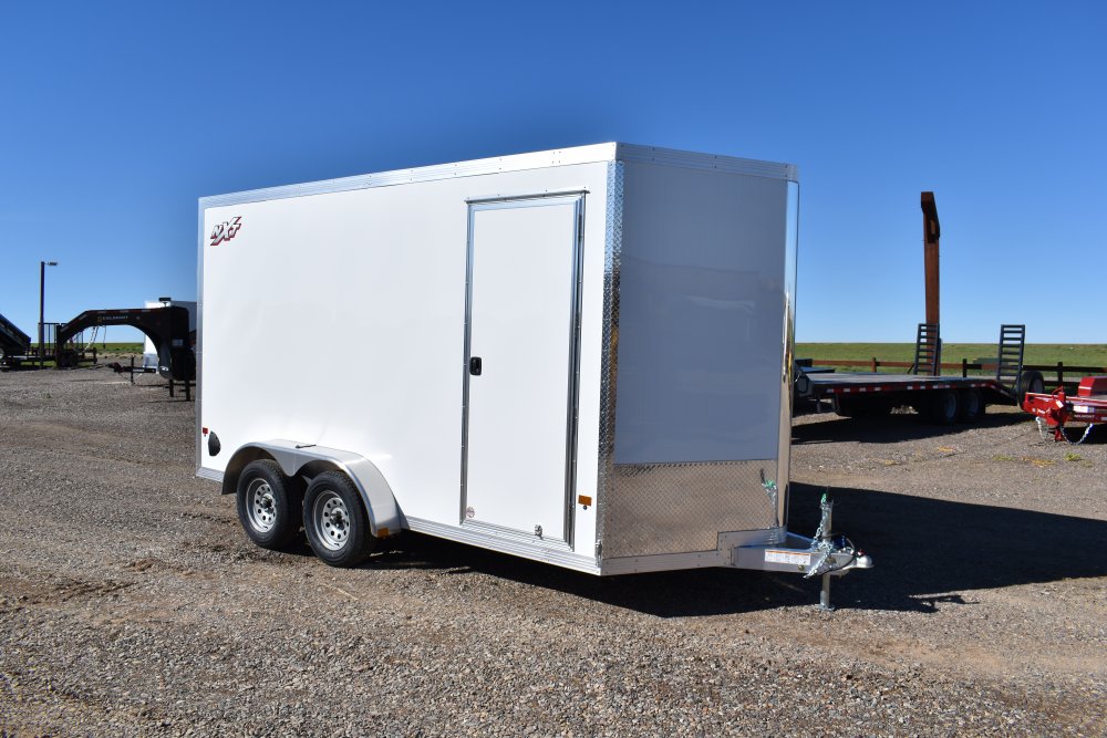 Triton aluminum cargo trailer NXT-714RS, 7x14-7K braked leaf spring 4" drop axles, 88" interior