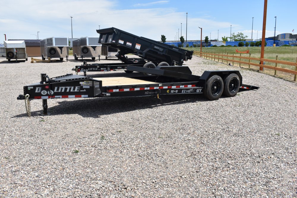 Doolittle 82"X22' 16K EZ loader tilt deck equipment trailer, 16' tilt 6' fixed deck, 16 ply tires