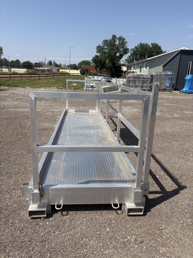 Dalam Welding 16' Aluminum Straight Scaffolding, With Railing & Tool Tray, For Forklift or Telehandl