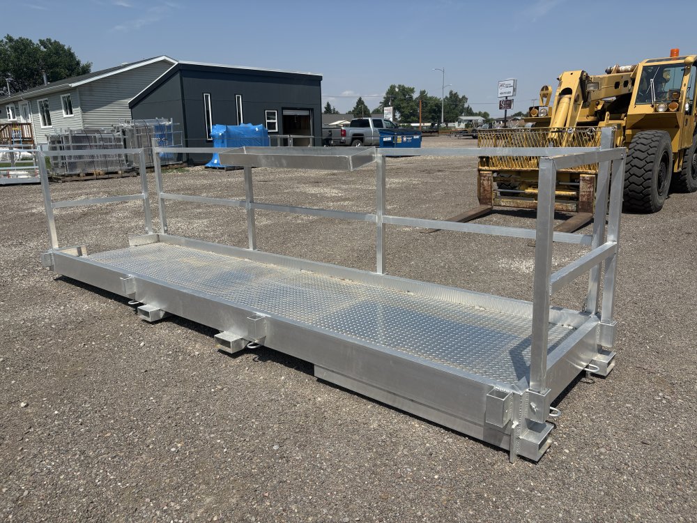 Dalam Welding 16' Aluminum Straight Scaffolding, With Railing & Tool Tray, For Forklift or Telehandl