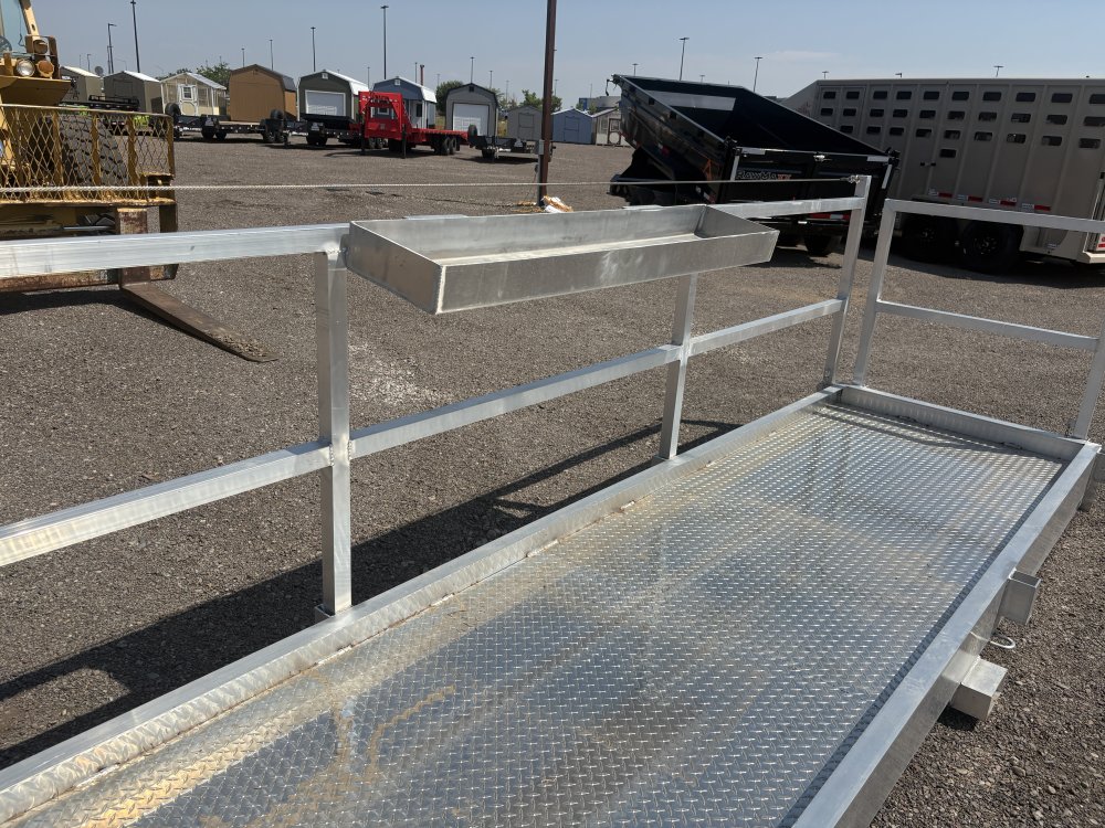 Dalam Welding 16' Aluminum Straight Scaffolding, With Railing & Tool Tray, For Forklift or Telehandl