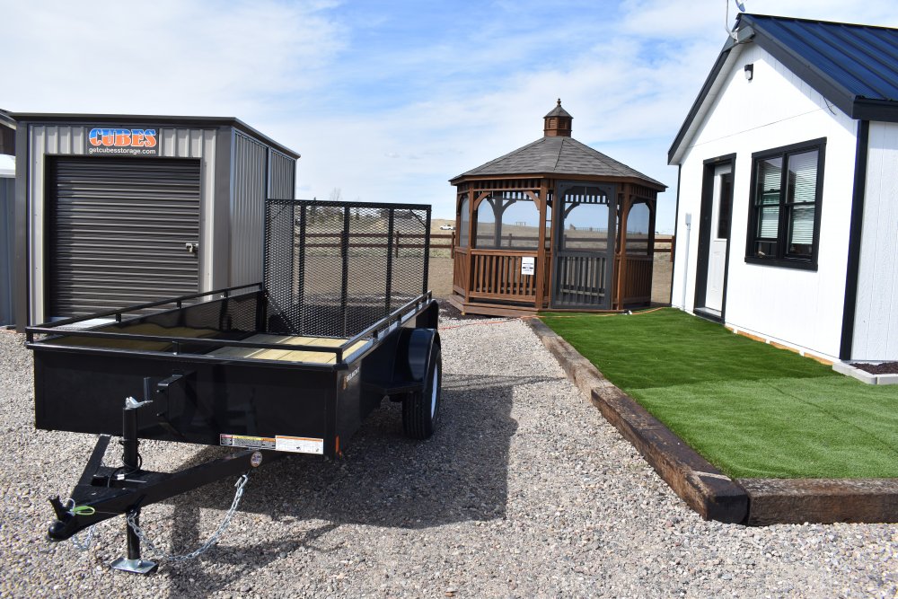 Belmont UT510SS 5'X10' 3K Utility Trailer, 18" 14gauge steel sides, 4' lay flat spring assist rear r