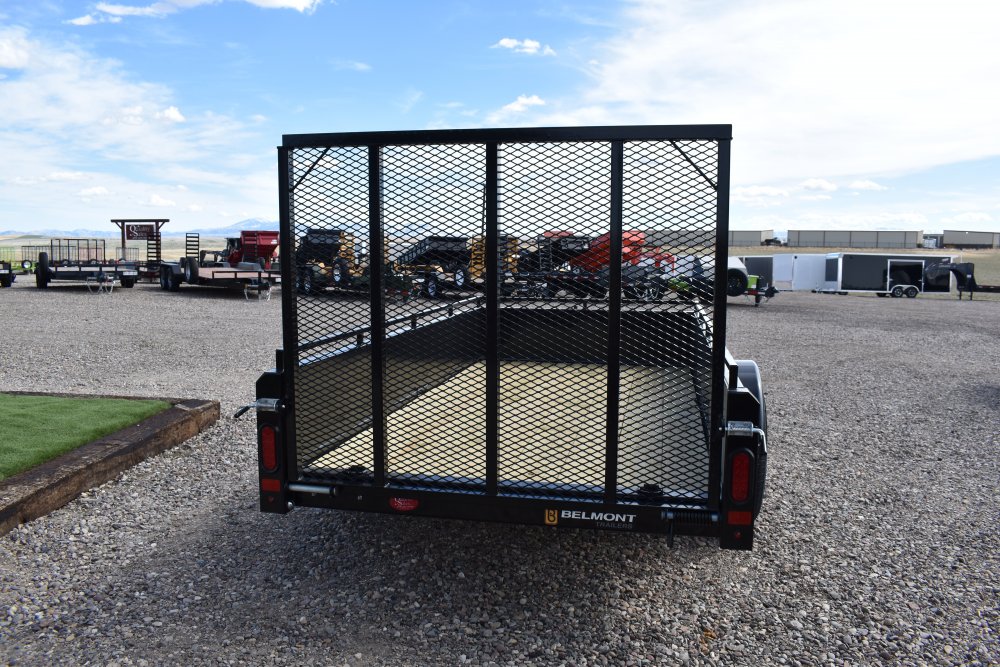 Belmont UT510SS 5'X10' 3K Utility Trailer, 18" 14gauge steel sides, 4' lay flat spring assist rear r