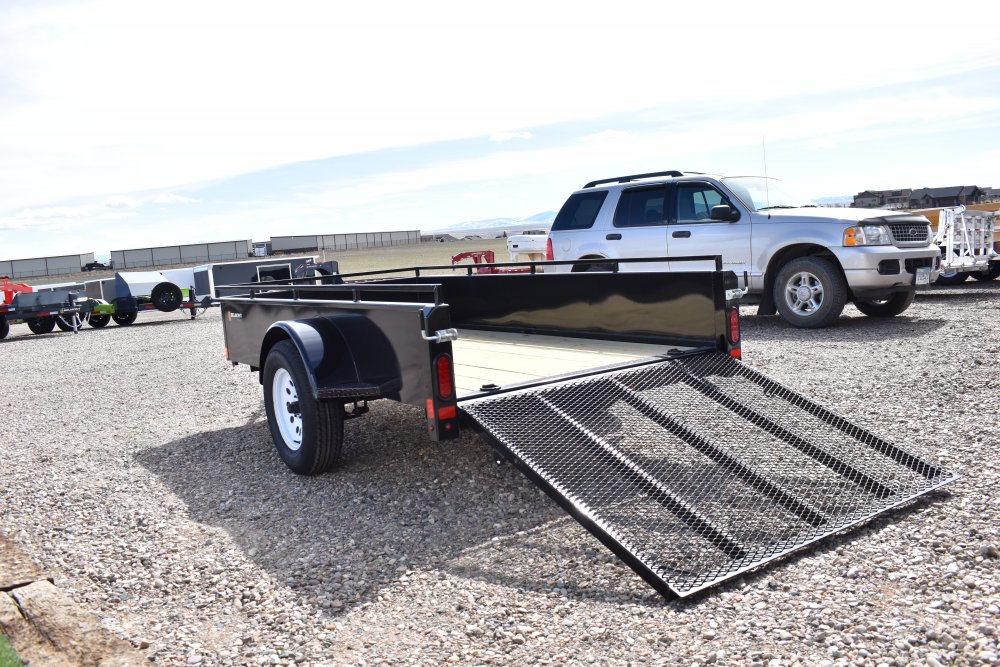 Belmont UT510SS 5'X10' 3K Utility Trailer, 18" 14gauge steel sides, 4' lay flat spring assist rear r