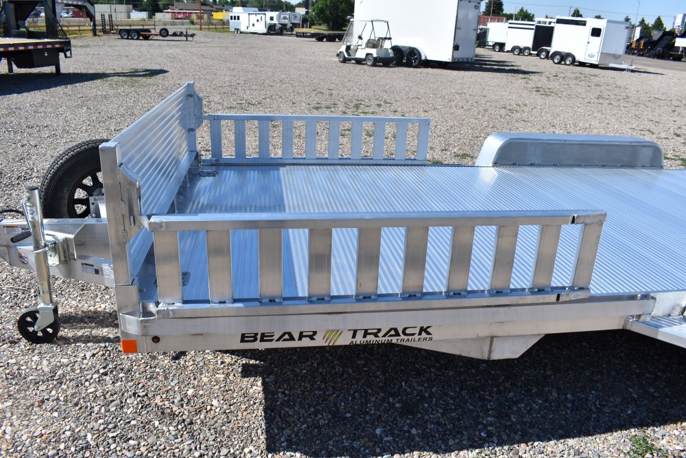 Bear Track 81"X16' 7K alum utility trailer, torsion axles, extruded alum deck, straight HD gate,