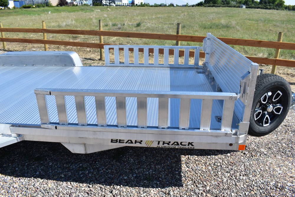 Bear Track 81"X16' 7K alum utility trailer, torsion axles, extruded alum deck, straight HD gate,