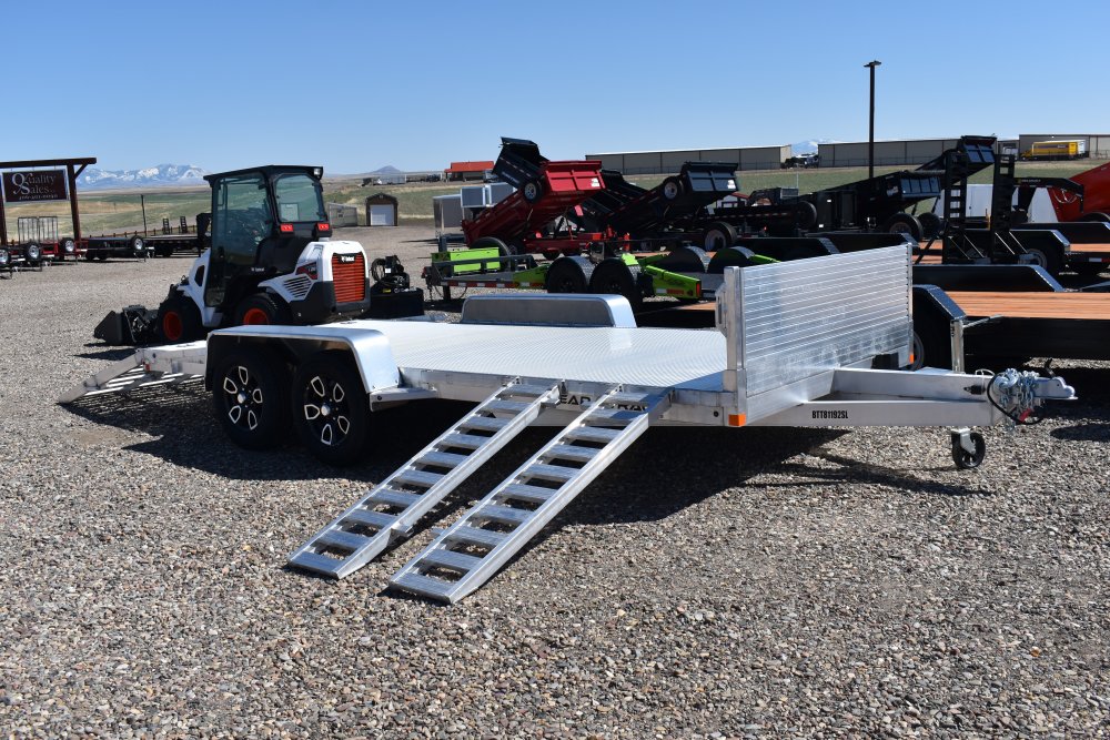 Bear Track 81"X16' 7K alum utility trailer, torsion axles, extruded alum deck, straight HD gate,