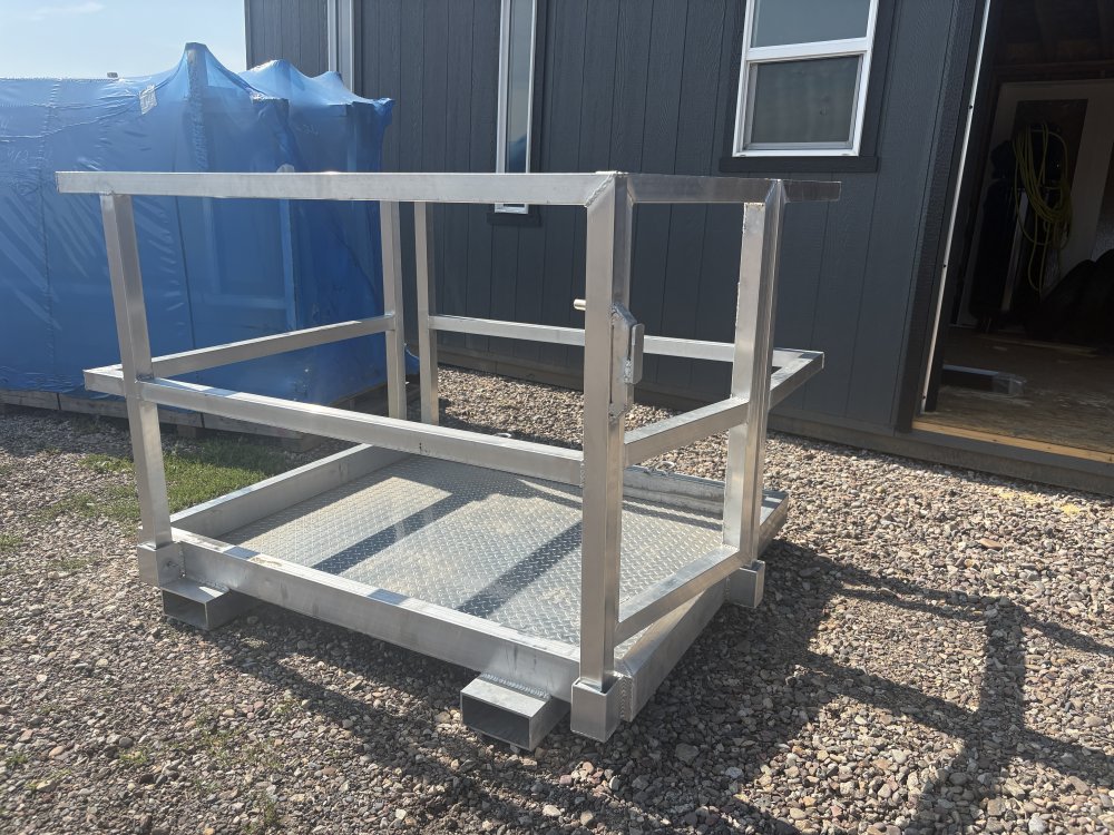 4X4 Cage W/Railing & Door, For Forklift or Telehandler