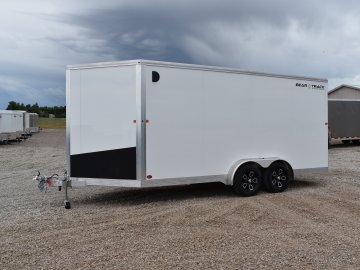 Bear Track 7.5X16' 7K aluminum cargo trailer, spring assist rear ramp, RV style side entry door