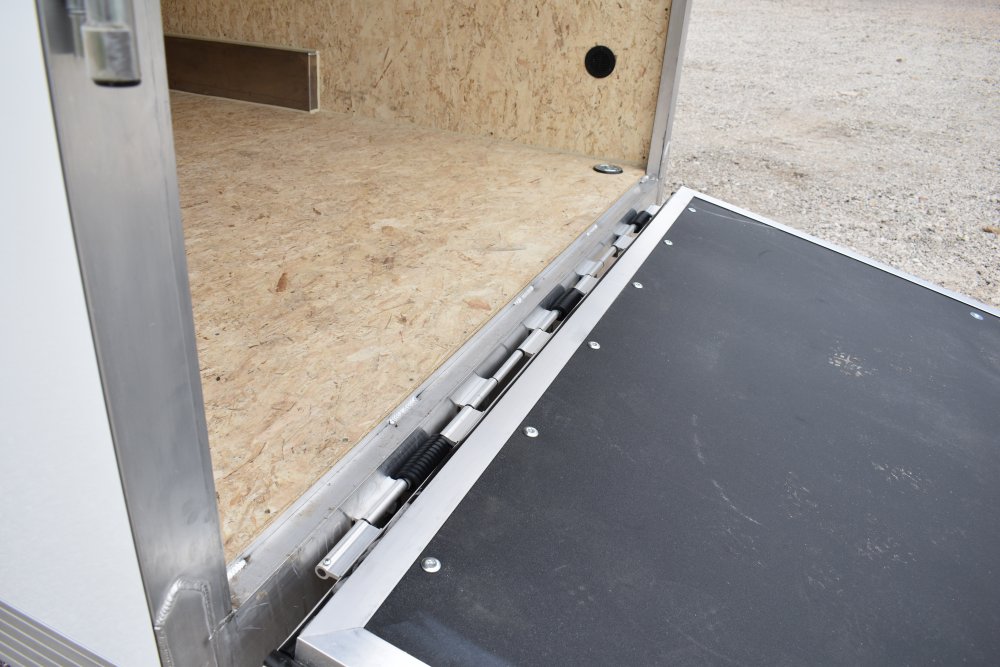 Bear Track 7.5X16' 7K aluminum cargo trailer, spring assist rear ramp, RV style side entry door