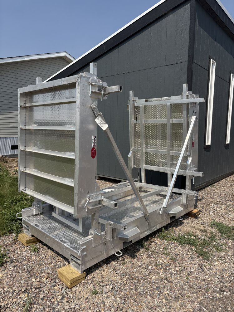 Walk Plank, 16' Aluminum Bi-fold Scaffolding, With Railing & Tool Tray, For Forklift or Telehandler