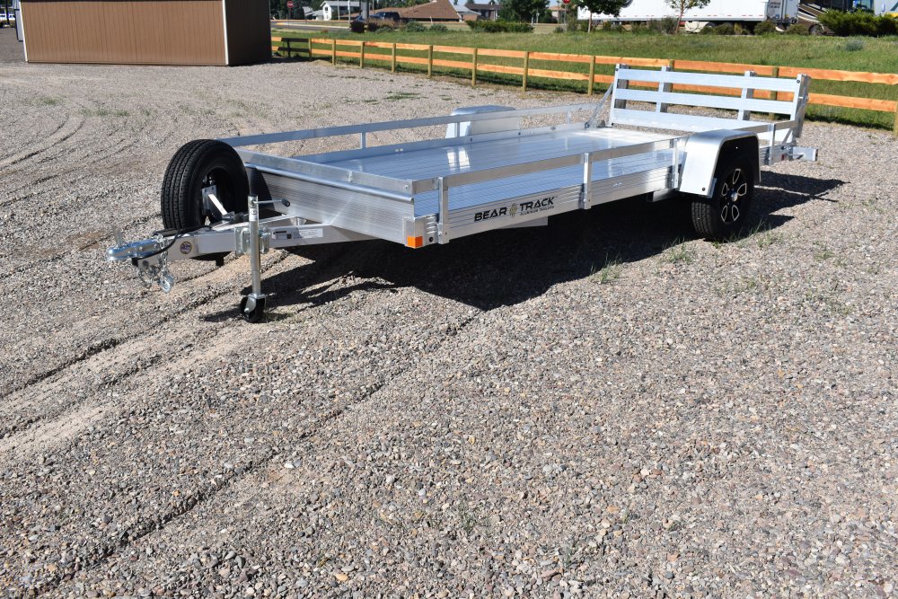 Bear Track 80"X15' 4K aluminum utility trailer, bi-fold ramps, LED lights