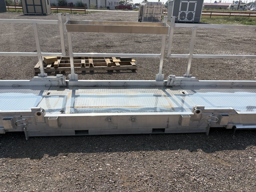 Walk Plank, 20' Aluminum Bi-fold Scaffolding, With Railing & Tool Tray, For Forklift or Telehandler