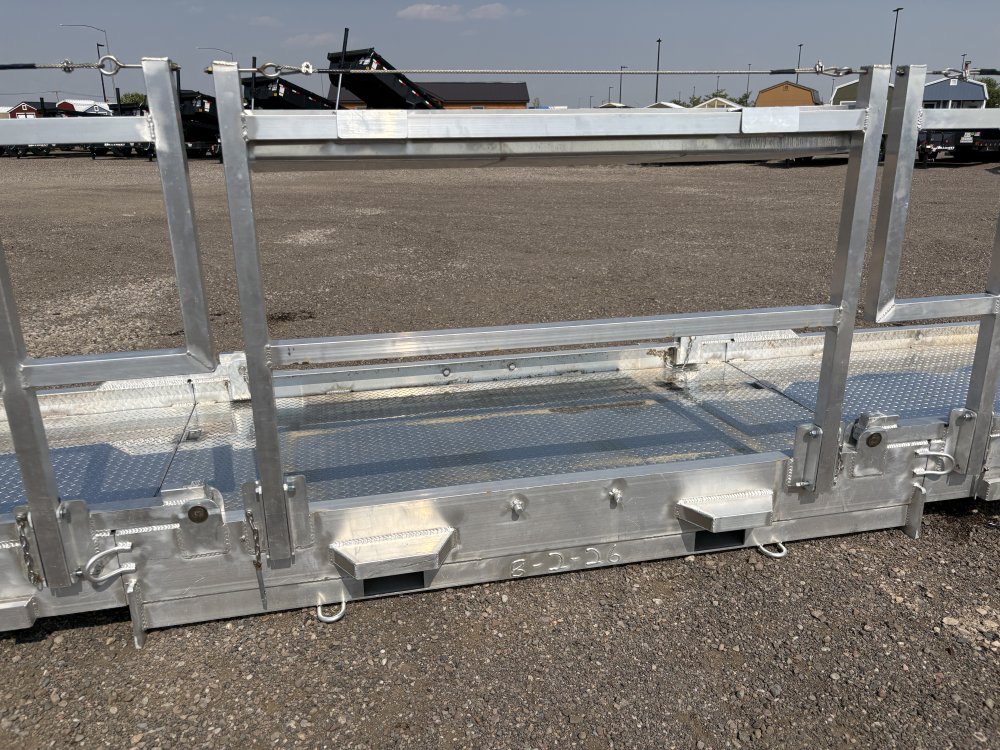 Walk Plank, 20' Aluminum Bi-fold Scaffolding, With Railing & Tool Tray, For Forklift or Telehandler