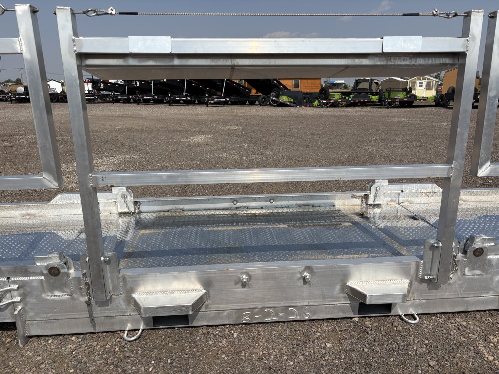 Walk Plank, 20' Aluminum Bi-fold Scaffolding, With Railing & Tool Tray, For Forklift or Telehandler