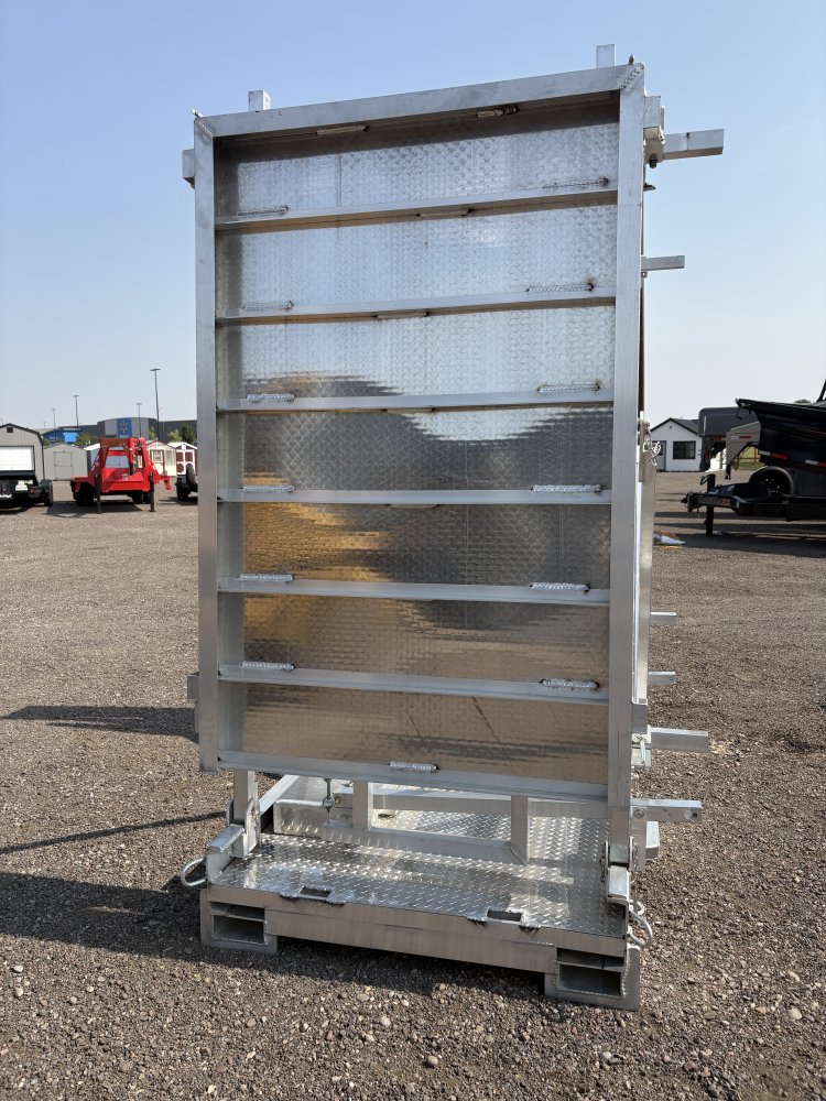 Walk Plank, 20' Aluminum Bi-fold Scaffolding, With Railing & Tool Tray, For Forklift or Telehandler